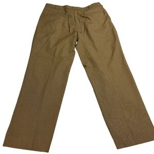 Austin Reed Dress Pants Pleated Micro Check Mens 38x31 Brown Tailored Preowned